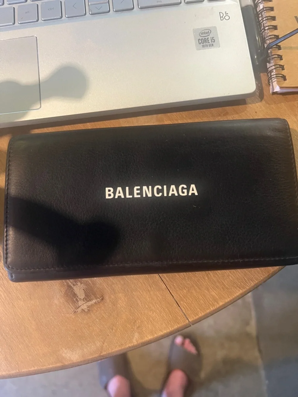 Balenciaga Black Leather Continental Wallet